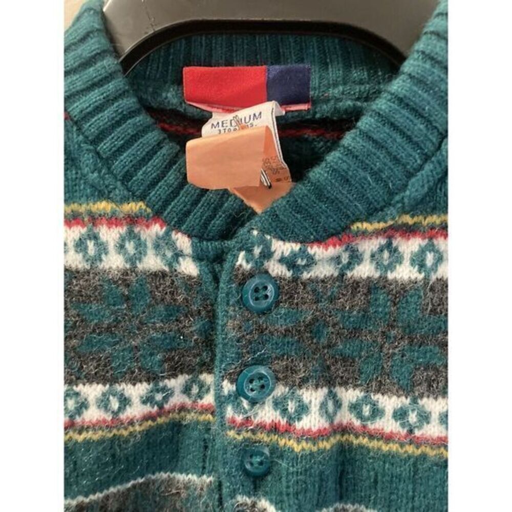 VTG Gymboree Sweater Kids Sz M Gymboree Holiday Wool Blend Green - Picture 5 of 8